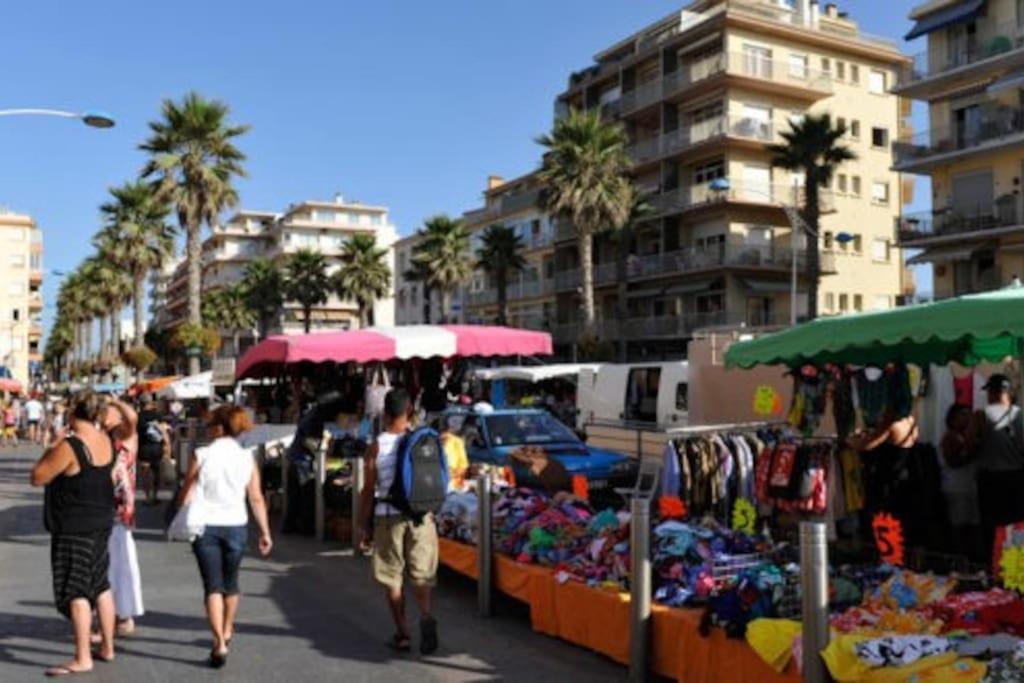 Appartement 20 Mts Plage, Pl Mediterranee, Vue Mer Parking Canet-en-Roussillon Bagian luar foto